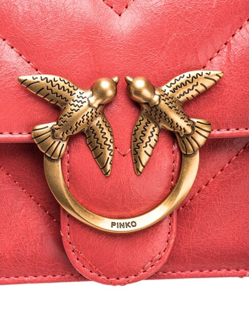 LOVE ONE MINI Mini-Tasche aus Spaltleder Koralle. würzig-antikes Gold - Damentaschen