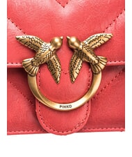 PINKO LOVE ONE MINI Mini-Tasche aus Spaltleder Koralle. würzig-antikes Gold - Damentaschen - 4