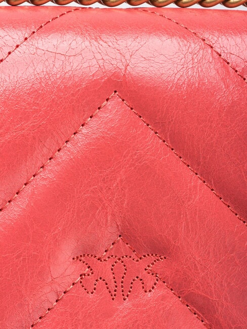 LOVE ONE MINI Mini-Tasche aus Spaltleder Koralle. würzig-antikes Gold - Damentaschen