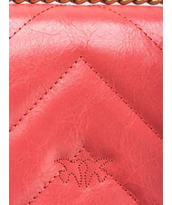 PINKO LOVE ONE MINI Mini-Tasche aus Spaltleder Koralle. würzig-antikes Gold - Damentaschen - 5