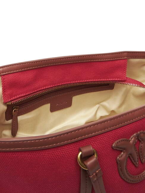 MIRANDA Einkaufstasche mit Schultergurt rot/Leder-Antikgold - Damentaschen