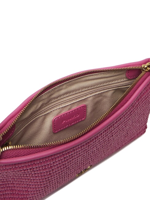 FLAT Clutch aus Raffiabast mit Schultergurt ch-Antikgold Rote Bete - Damentaschen