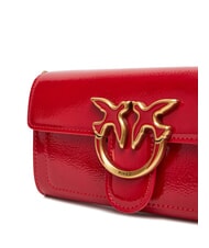 PINKO LOVE ONE Mini-Umhängetasche mit Glänzendem Muster rot-antikgold - Damentaschen - 4