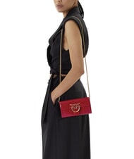 PINKO LOVE ONE Mini-Umhängetasche mit Glänzendem Muster rot-antikgold - Damentaschen - 5