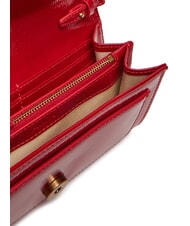 PINKO LOVE ONE Mini-Umhängetasche mit Glänzendem Muster rot-antikgold - Damentaschen - 6