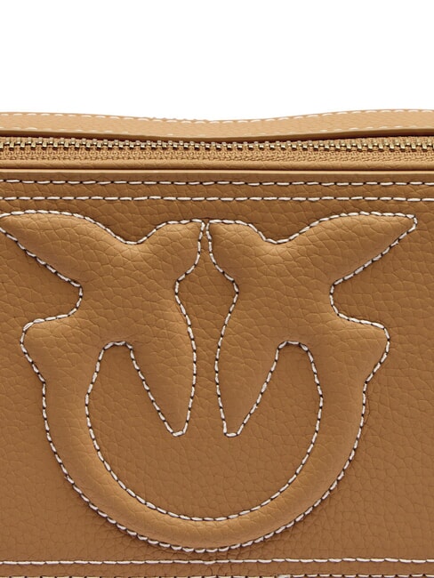 CARRIE Mini-Umhängetasche aus Leder Nougat-Antikgold - Damentaschen