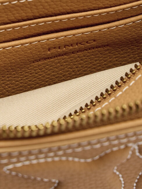 CARRIE Mini-Umhängetasche aus Leder Nougat-Antikgold - Damentaschen