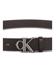 CALVIN KLEIN CK HARDWARE Ledergürtel ck dunkelbraun/antiksilber - Gürtel - 3