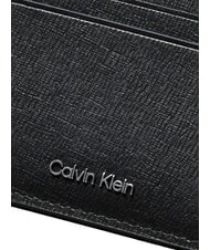 CALVIN KLEIN LOGO HARDWARE SAFFIANO Kreditkartenetui aus Leder auf Schwarz - Brieftaschen Herren - 3