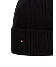 TOMMY HILFIGER TH FLAG Baumwoll-Beanie-Mütze mit Umschlag Schwarz - Mützen/Hüte - 3