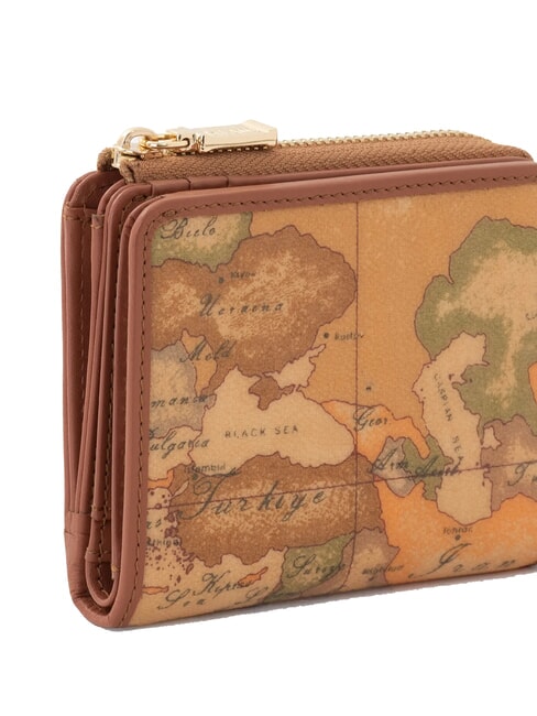 GEO CLASSIC Zweifach faltbare Geldbörse mit Münzfach NATÜRLICH - Brieftaschen Damen