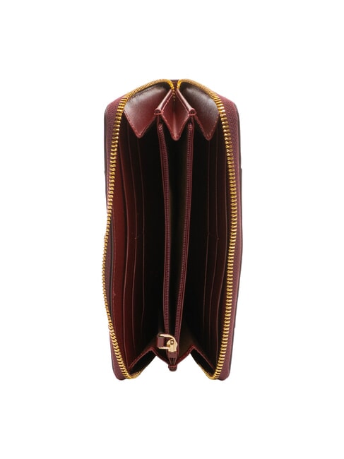 VIGNA  Geldb&ouml;rse aus Leder mit Rei&szlig;verschluss Chianti / Bordeaux / Gold - Brieftaschen Damen