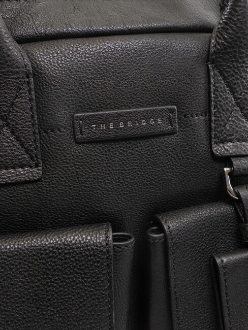 SERRISTORI 13" Laptop-Aktentasche aus Leder Schwarz - Arbeitstaschen