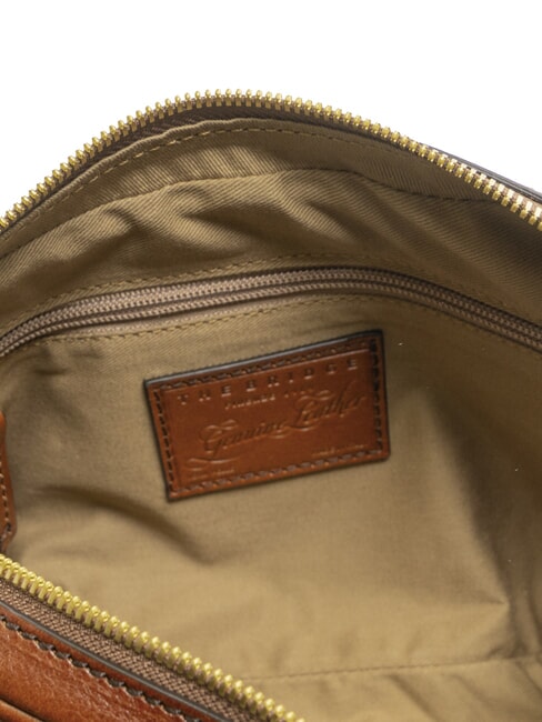 VESPUCCI Clutch aus Leder mit Handgelenksriemen BRAUN - Damentaschen