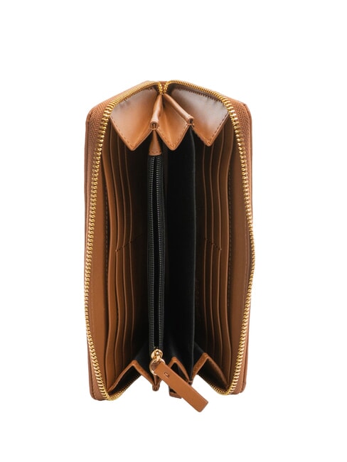 BIRDIE Große Lederbrieftasche mit Rundum-Reißverschluss braun - Brieftaschen Damen