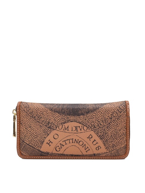 PLANETARIUM Großes Portemonnaie mit Rundum-Reißverschluss einfarbig hellbraun - Brieftaschen Damen