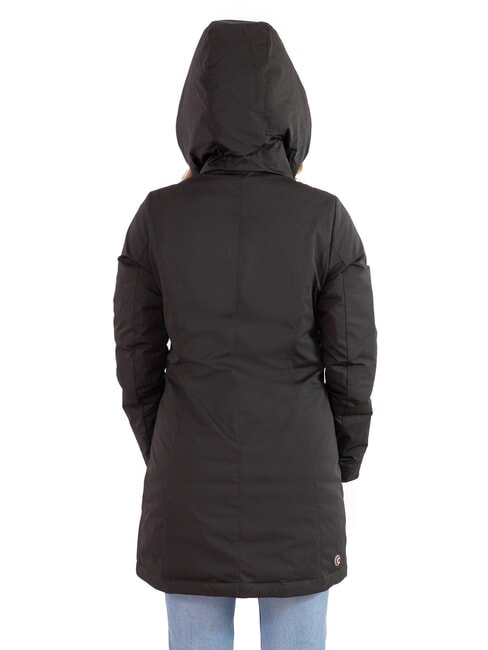 PURENESS Lange Daunenjacke mit Kapuze Schwarz - Daunenjacken für Damen