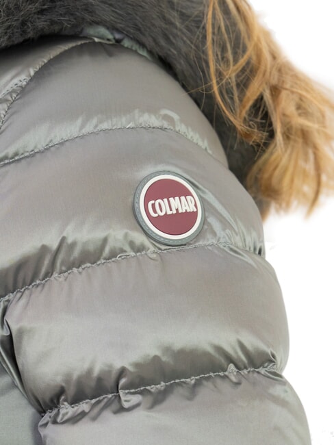 DELUXE Damen Daunenjacke mit Fellkapuze dunkler Stahl-dunkler Stahl - Daunenjacken für Damen