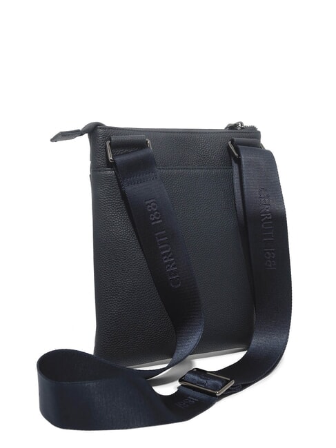 MADDOX Flache Ledertasche mit mehreren Taschen Blau - Umhängetaschen Herren