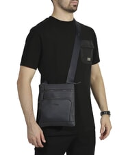 CERRUTI MADDOX Flache Ledertasche mit mehreren Taschen Blau - Umhängetaschen Herren - 4
