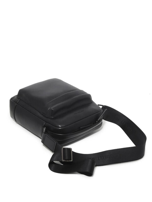 BRAD Ledertasche mit Tasche Schwarz - Umhängetaschen Herren