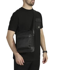 CERRUTI BRAD Tasche aus Leder und Nylon Schwarz - Umhängetaschen Herren - 4