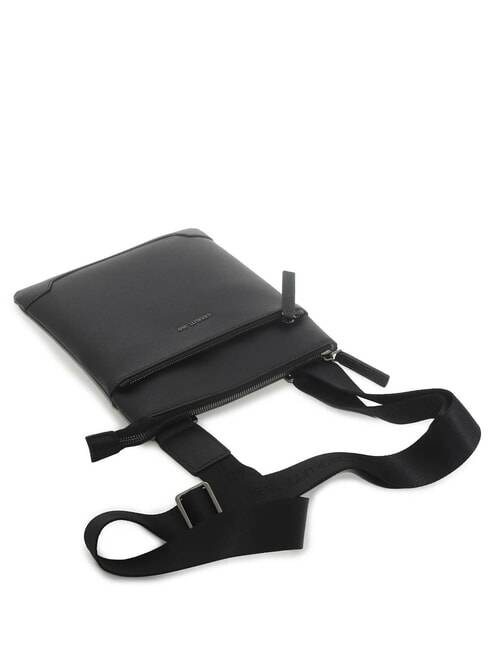 JAKE Flache Ledertasche Schwarz - Umhängetaschen Herren