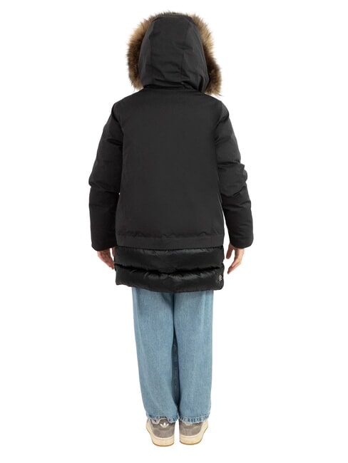 PURENESS Daunenjacke aus zwei Materialien mit Kapuze Schwarz - Kinder Jacken