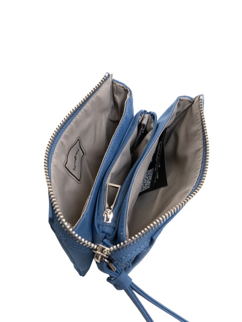 POUCHY Mini-Clutch mit 3 Fächern INDIGO BLAU - Damentaschen