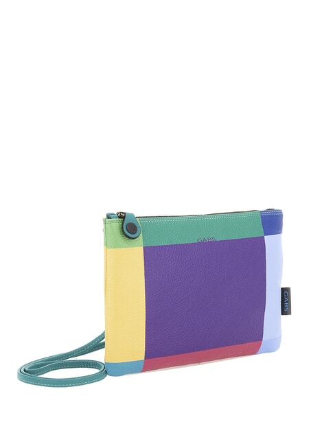 BEYONCE POP M Clutch aus Leder mit Schultergurt geometrisch lila - Damentaschen