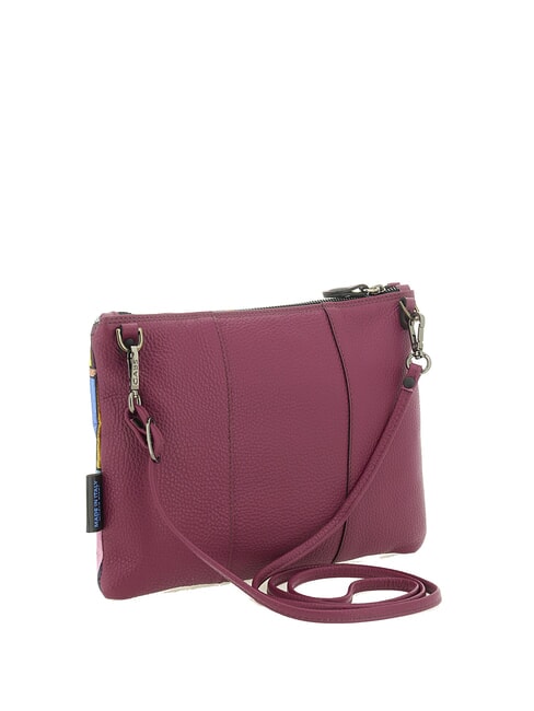 BEYONCE MULTICOLOR M Clutch aus Leder mit Schultergurt geometrisches Wandbild - Damentaschen