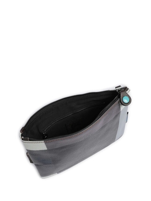 BEYONCE POP M Clutch aus Leder mit Schultergurt schwarz geometrisch - Damentaschen