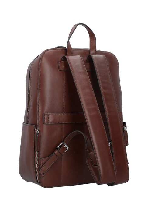 ALBERTO 13" Laptop-Rucksack aus Leder Braun / Palladium - PC-Rucksäcke