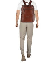 THE BRIDGE ALBERTO 13" Laptop-Rucksack aus Leder Braun / Palladium - PC-Rucksäcke - 4