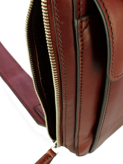 ALBERTO One-Shoulder-Tasche aus Leder Braun / Palladium - Umhängetaschen Herren