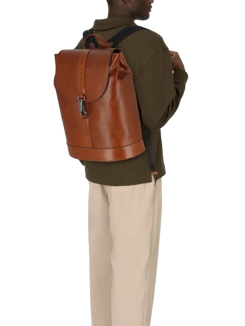 GIACOMO 13" Laptop-Rucksack aus Leder Braun / Ruthenium - PC-Rucksäcke