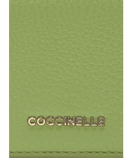 COCCINELLE METALLIC SOFT Kleine Geldbörse aus Leder Guacamole - Brieftaschen Damen - 3