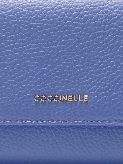 METALLIC SOFT Gro&szlig;es Lederportemonnaie Blau - Brieftaschen Damen