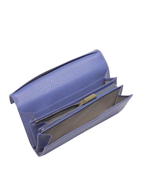 METALLIC SOFT Gro&szlig;es Lederportemonnaie Blau - Brieftaschen Damen