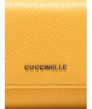 COCCINELLE METALLIC SOFT  Kleine Geldbörse aus Leder sonnig - Brieftaschen Damen - 3