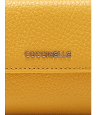 COCCINELLE METALLIC SOFT Portemonnaie aus genarbtem Leder sonnig - Brieftaschen Damen - 3