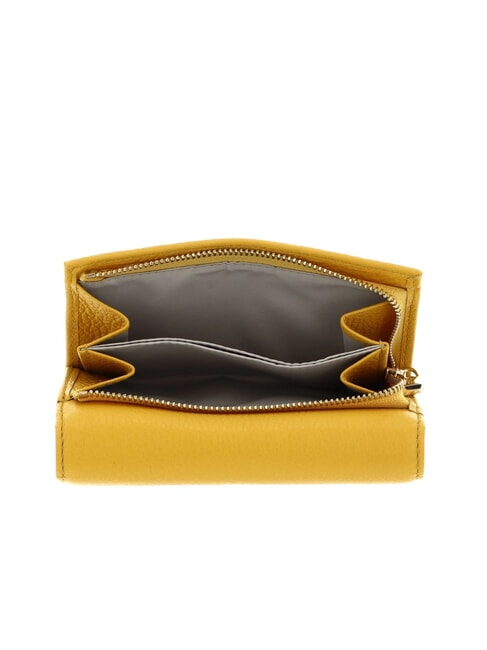 METALLIC SOFT Bifold-Brieftasche aus gehämmertem Leder sonnig - Brieftaschen Damen