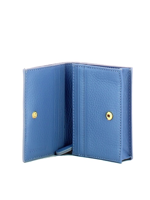 METALLIC SOFT Kleine Geldbörse aus Leder Blau - Brieftaschen Damen