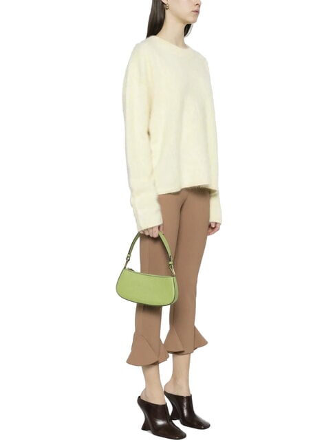 MERVEILLE Schultertasche aus strukturiertem Leder Guacamole - Damentaschen