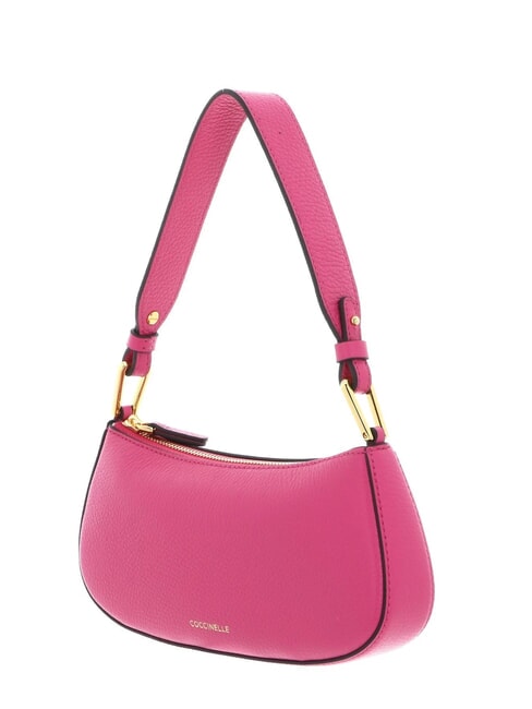 MERVEILLE Schultertasche aus strukturiertem Leder neues Fuchsia - Damentaschen