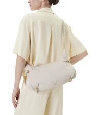 COCCINELLE ABIGAIL Schultertasche aus geh&auml;mmertem Leder Wei&szlig; - Damentaschen - 5