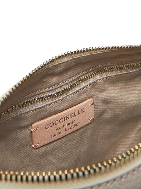 ABIGAIL Schultertasche aus geh&auml;mmertem Leder Wei&szlig; - Damentaschen