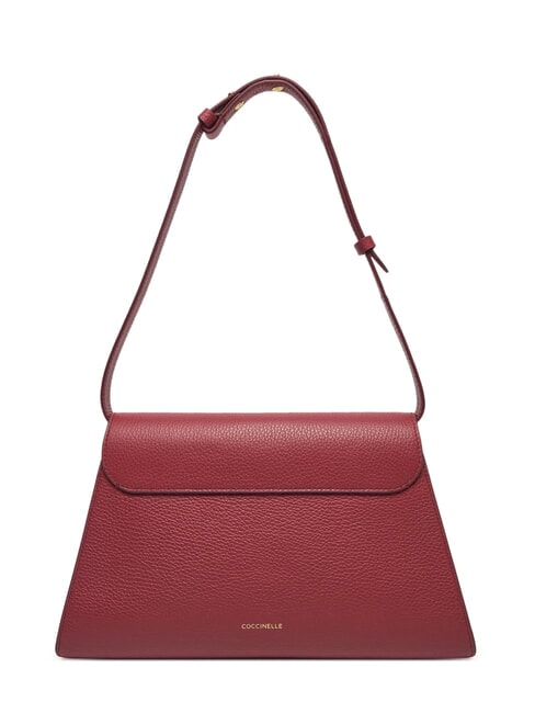 DEW Mittelgroße Umhängetasche aus gehämmertem Leder Sangria - Damentaschen