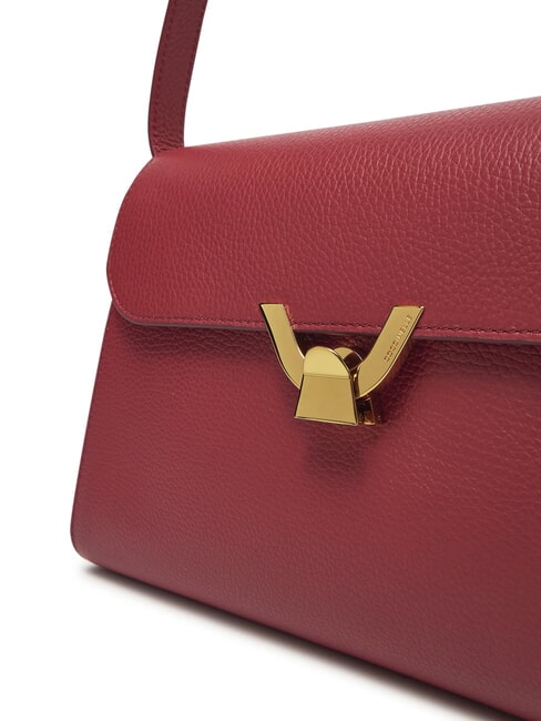 DEW Mittelgroße Umhängetasche aus gehämmertem Leder Sangria - Damentaschen