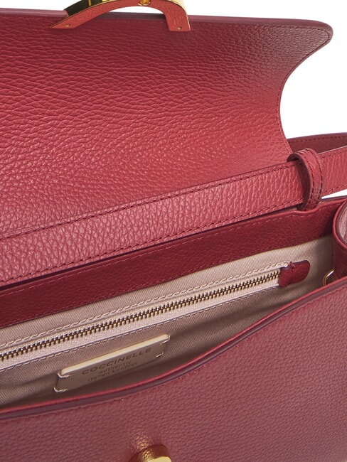 DEW Mittelgroße Umhängetasche aus gehämmertem Leder Sangria - Damentaschen